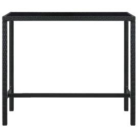 Set mobilier bar de grădină cu perne, 7 piese, negru, poliratan, 4 image