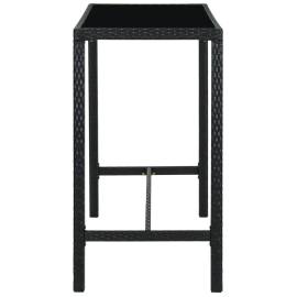 Set mobilier bar de grădină cu perne, 7 piese, negru, poliratan, 5 image