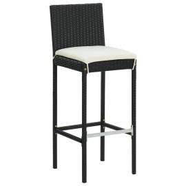 Set mobilier bar de grădină cu perne, 7 piese, negru, poliratan, 7 image