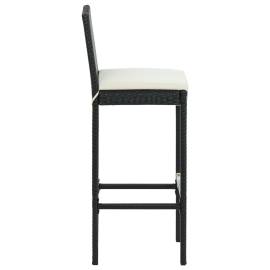 Set mobilier bar de grădină cu perne, 7 piese, negru, poliratan, 9 image