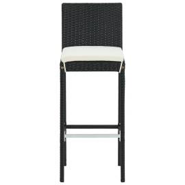 Set mobilier bar de grădină cu perne, 7 piese, negru, poliratan, 8 image