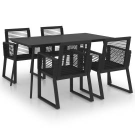 Set mobilier de exterior, 5 piese, negru, ratan pvc, 2 image