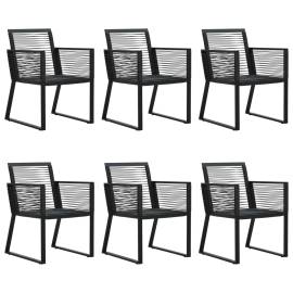 Set mobilier de exterior, 7 piese, negru, ratan pvc, 6 image
