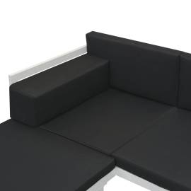 Set mobilier grădină, 5 piese, negru, textilenă și aluminiu, 10 image