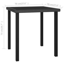 Set de masă și scaune de exterior, 3 piese, negru, poliratan, 11 image