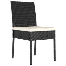 Set de masă și scaune de exterior, 3 piese, negru, poliratan, 7 image