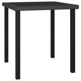 Set de masă și scaune de exterior, 3 piese, negru, poliratan, 3 image