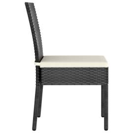 Set de masă și scaune de exterior, 3 piese, negru, poliratan, 8 image