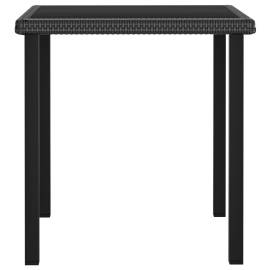 Set de masă și scaune de exterior, 5 piese, negru, poliratan, 4 image