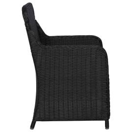 Set mobilier de grădină, 9 piese, negru, poliratan, 6 image