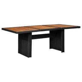 Set mobilier de grădină, 9 piese, negru, poliratan, 9 image