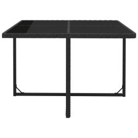 Set mobilier de exterior cu perne, 9 piese, negru, poliratan, 6 image