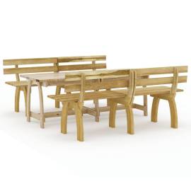 Set mobilier de exterior, 3 piese, lemn de pin tratat, 2 image