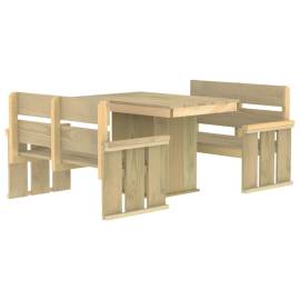 Set mobilier de exterior, 3 piese, lemn de pin tratat, 2 image