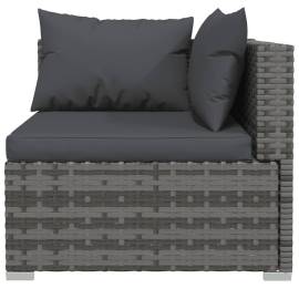 Canapea cu 2 locuri, cu perne, gri, poliratan, 6 image