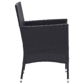 Set mobilier de grădină cu perne, 3 piese, negru, poliratan, 6 image