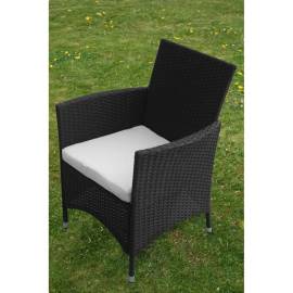 Set mobilier de exterior cu perne, 5 piese, negru, poliratan, 6 image