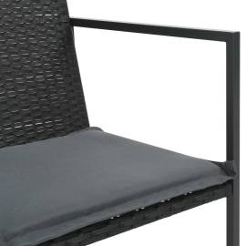 Set mobilier de exterior cu perne, 7 piese, negru, poliratan, 4 image