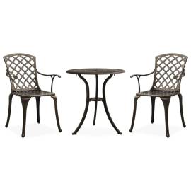 Set mobilier bistro, 3 piese, bronz, aluminiu turnat