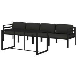 Set mobilier de grădină cu perne, 5 piese, antracit, aluminiu, 3 image