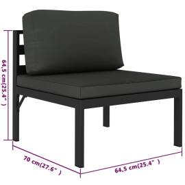 Set mobilier de grădină cu perne, 6 piese, antracit, aluminiu, 8 image