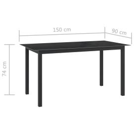 Set mobilier de grădină, 7 piese, negru, aluminiu, 11 image