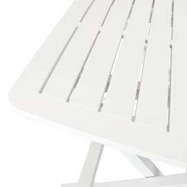 Set mobilier bistro pliabil, 3 piese, alb, plastic, 5 image
