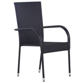 Set mobilier de grădină, 9 piese, negru, 6 image