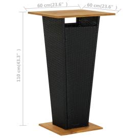 Set mobilier bar de grădină cu perne, 3 piese, negru, poliratan, 11 image