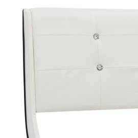Cadru de pat, alb, 160 x 200 cm, piele ecologică, 6 image