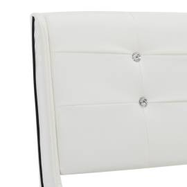 Cadru de pat, alb, 90 x 200 cm, piele ecologică, 6 image
