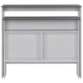 Masă de bar cu 2 blaturi, alb și gri, 130x40x120 cm, 4 image