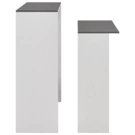 Masă de bar cu 2 blaturi, alb și gri, 130x40x120 cm, 6 image