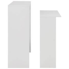Masă de bar cu 2 blaturi, alb, 130x40x120 cm, 6 image