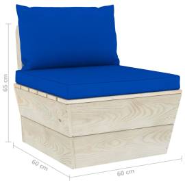 Canapea de grădină din paleți, 3 locuri, cu perne, lemn molid, 10 image