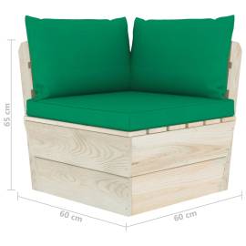 Canapea de grădină din paleți, 3 locuri, cu perne, lemn molid, 9 image
