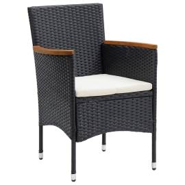 Set mobilier de grădină cu perne, 9 piese, negru, poliratan, 4 image