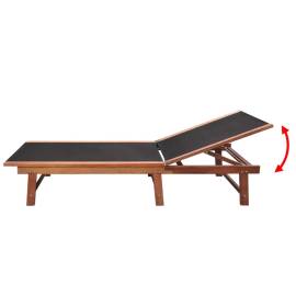 Șezlonguri de plajă cu masă 2 buc. lemn masiv acacia textilenă, 5 image
