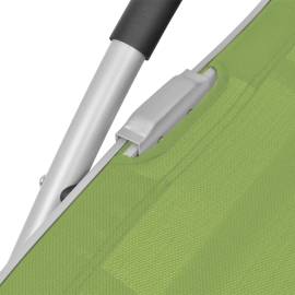 Șezlong cu pernă, verde, aluminiu și textilenă, 7 image