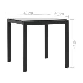 Șezlonguri cu masă, 2 buc., negru, poliratan, 10 image