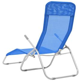 Șezlonguri plajă pliabile 2 buc. albastru aluminiu & textilenă, 4 image