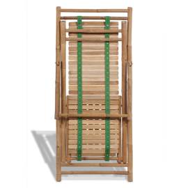 Scaun pliabil de exterior, cu taburet, bambus, 6 image
