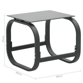 Șezlonguri cu masă, 2 buc., textilenă și aluminiu, 9 image