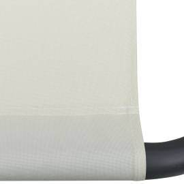 Pat șezlong de exterior cu baldachin și pernă, alb crem, 6 image