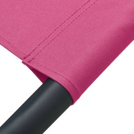 Pat șezlong de exterior cu baldachin și pernă, roz, 6 image