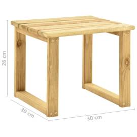 Șezlong cu masă, lemn de pin tratat verde, 11 image