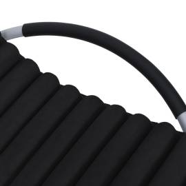 Șezlong de exterior cu pernă, negru, oțel, 5 image