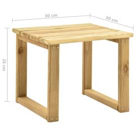 Șezlong de grădină cu masă, lemn de pin tratat, 11 image
