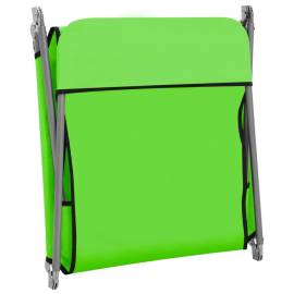 Șezlonguri pliabile, 2 buc., verde, oțel & material textil, 7 image