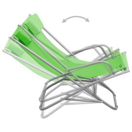 Scaune balansoar, 2 buc., verde, oțel, 5 image
